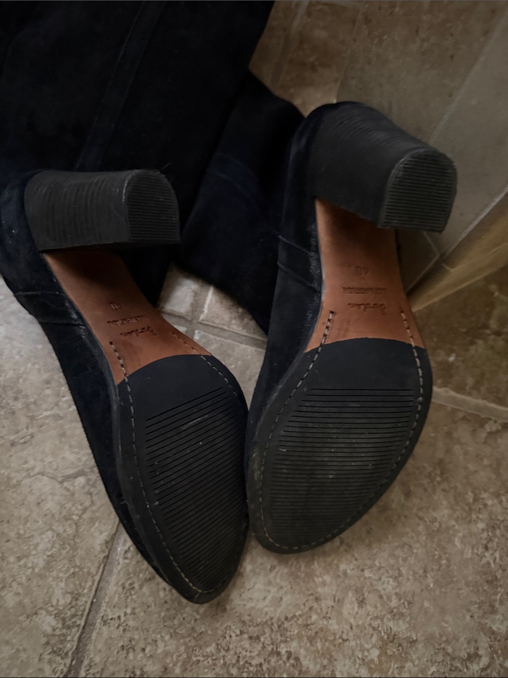 Boden Knee High Black Suede Boots 40 (9) - Picture 4 of 7